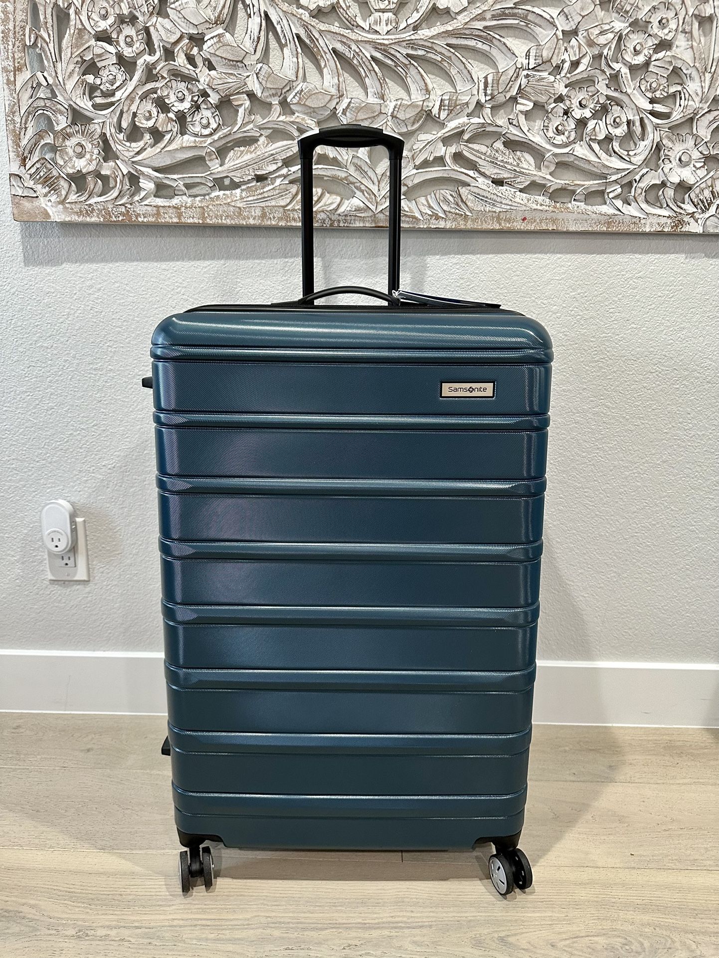 Samsonite Omni 2 Hardside Expandable Luggage with Spinner Wheels, Checked-Large 28-Inch, Nova Teal