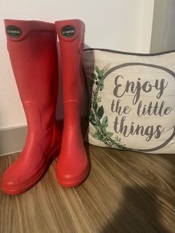 Le Chameau Neoprene Lined Women's True Red Wellington Rain Boots Size 37