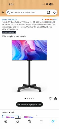 Rolling TV stand