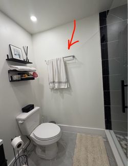 26” silver bathroom towel rack