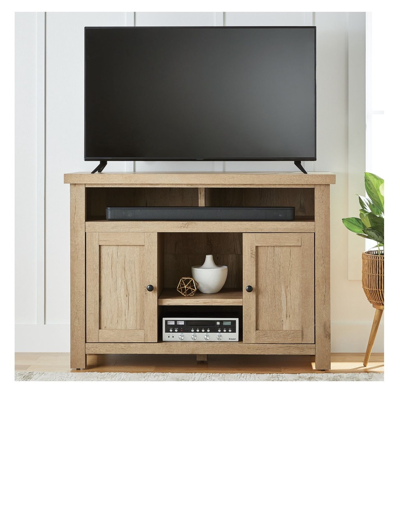 Better Homes & Gardens Wheaton Media Console for TVs up to 60", Natural Oak