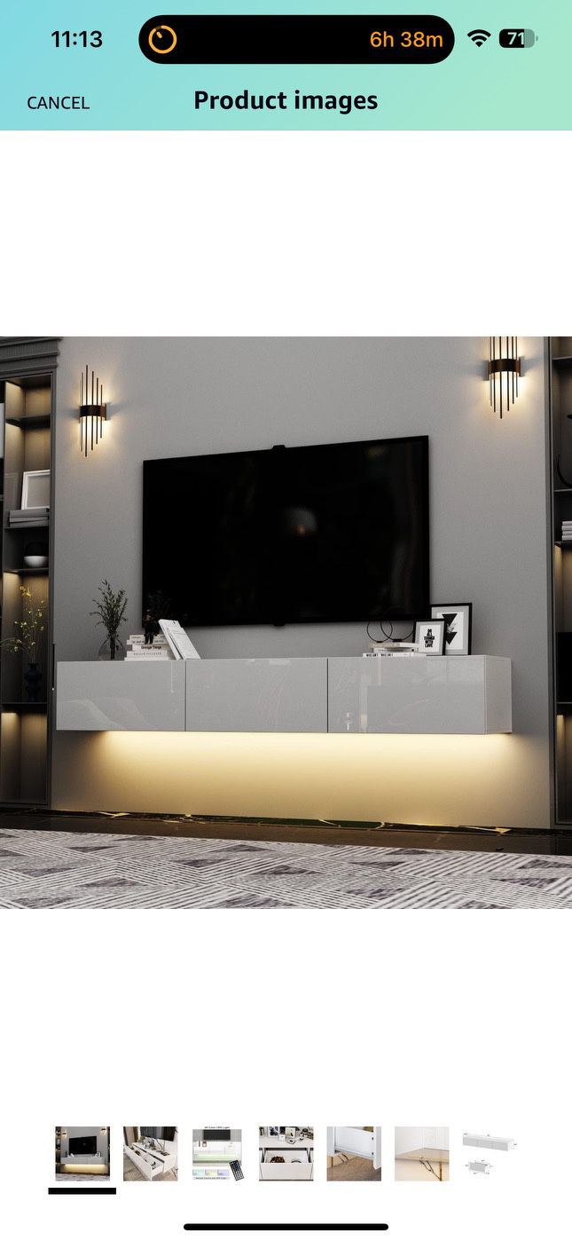 Floating Tv  Stand With With LED Lights 