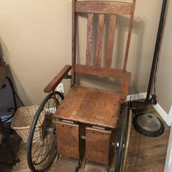 Antique Solid Wood Wheelchair 
