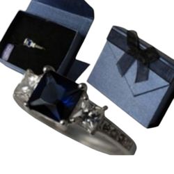 New 925 Sterling Silver Stamped Blue Sapphire Genuine Cubic Zirconia Ring.
Sizes 6,7,8,9,10 Available
Please message size 