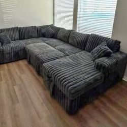 XL U-Sectional Sleeper Sofa with Storage and Pull Out Bed (NEW IN BOX)