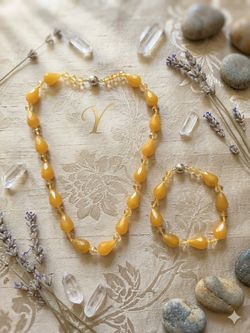 Yellow agate set (necklace&bracelet)