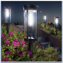 Bright Solar Pathway Lights Outdoor, 8 Pack Solar Garden Lights for Outside Waterproof IP65, Auto On/Off Outdoor Light 