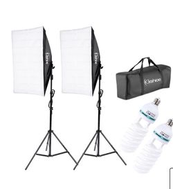 2PCS Lighting Softbox Photography Photo Equipment Bulb Studio Light Kit