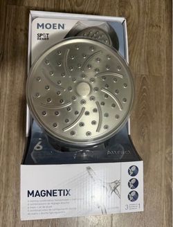 Attract 6-Spray 1.75 GPM Dual Shower Head with Adjustable Handheld with Magnetix in Spot Resist Brushed Nickel