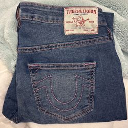 True Religion pink stitch jeans