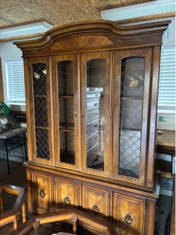 Dark oak china cabinet