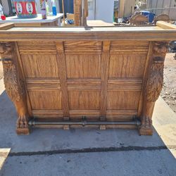Wood Bar And Bar Stool