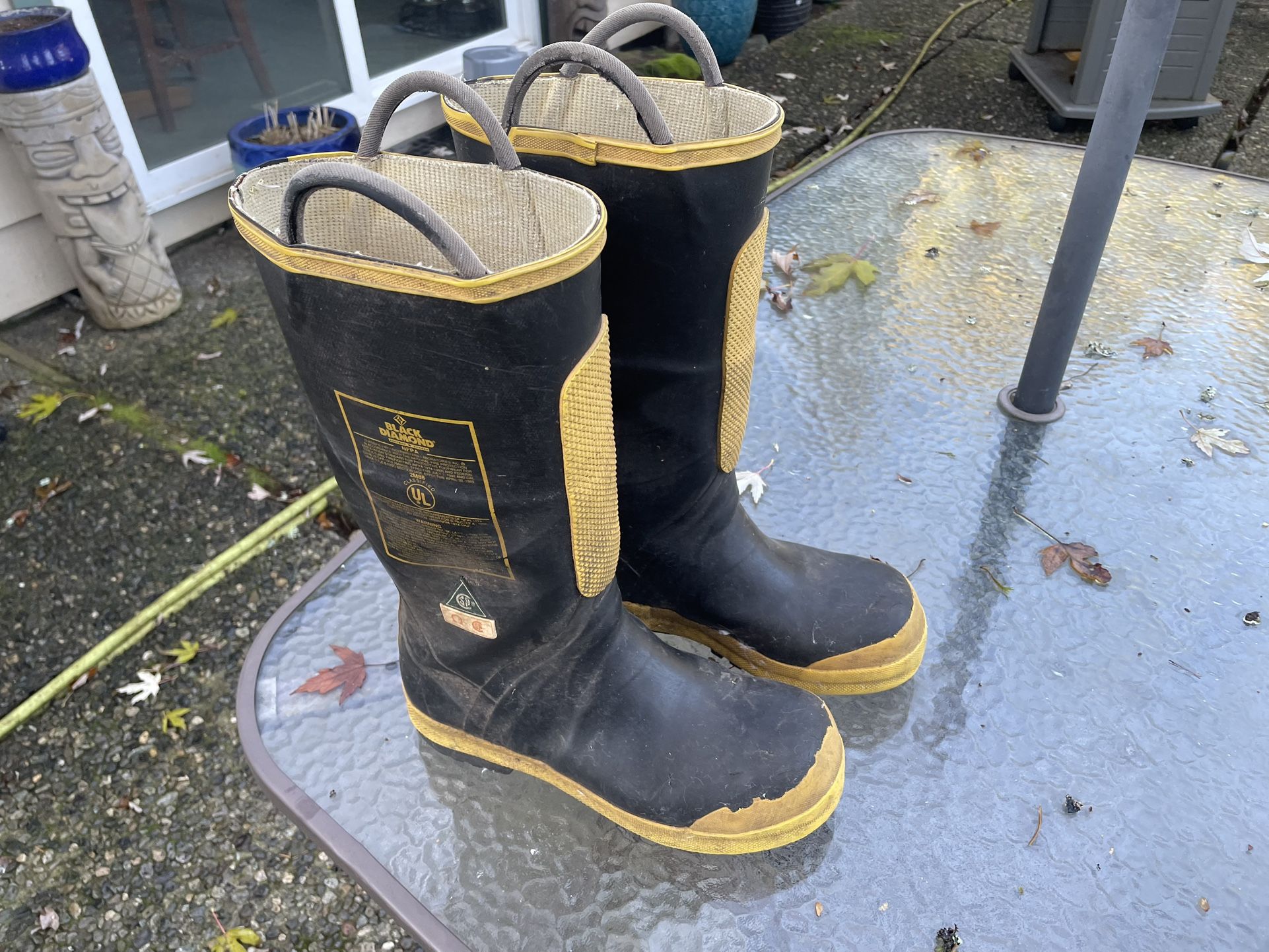  Sorrel Black Diamond Firefighter Steel Toe Rubber Boots