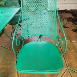 1950s Cast Iron Outdoor Swiveling Patio Chairs - Set of 4