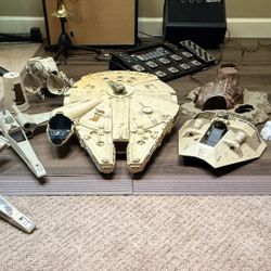 Vintage Star Wars Kenner Lot (1978–Early 80s) – Falcon, X-Wings, AT-AT, Hoth Base