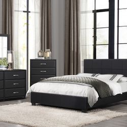 4PC Black Queen Bedroom Set 