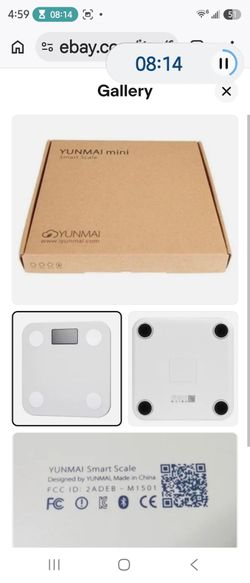 Yunmai Smart Scale ~ 10 Body Fat Statistics ~ White ~ Model: M1501 with App