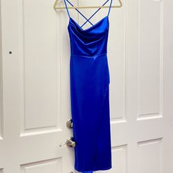 [NEW] Satin Formal Dress: Royal Blue