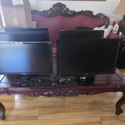 Two monitors, 21.5"Gateway & 24" Asus has hdmi, free Mouse & Keyboard