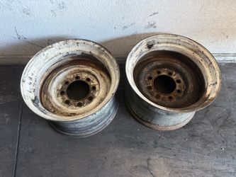 Two 16.5x9.75-inch 8 lug Steelies Chevy, ford, dodge