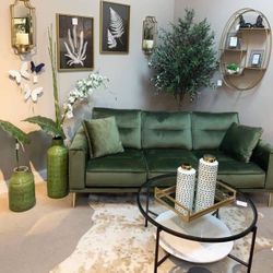 Moss Green Modern Velvet Comfortable Sofa And Loveseat 🎊2 Piece Living Room Set💯 New Brand☀️ Color Options🤩