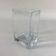 Used Modern Thick Glass Vase – Oblong Square Clear