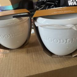 Noodle Bowls With Chopsticks 