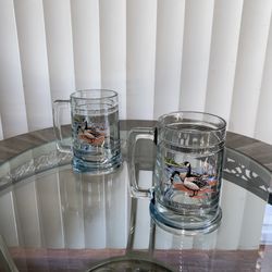 Princess House Pheasant Heavy Glass Beer Mug set