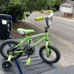Child Kid Children Bike 12” Wheels With Training Wheels Bicycle Tricycle Trike in Good Condition