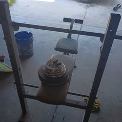 80 In Weights 20 Pound Bar And Bench 160 For Everything Pick Up Only 