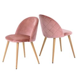 Homy Casa ZOMBA Velvet Rose Dining Chair Set "22.05" W x 19.29" D x 30.31" H for Kitchen & Dining Room