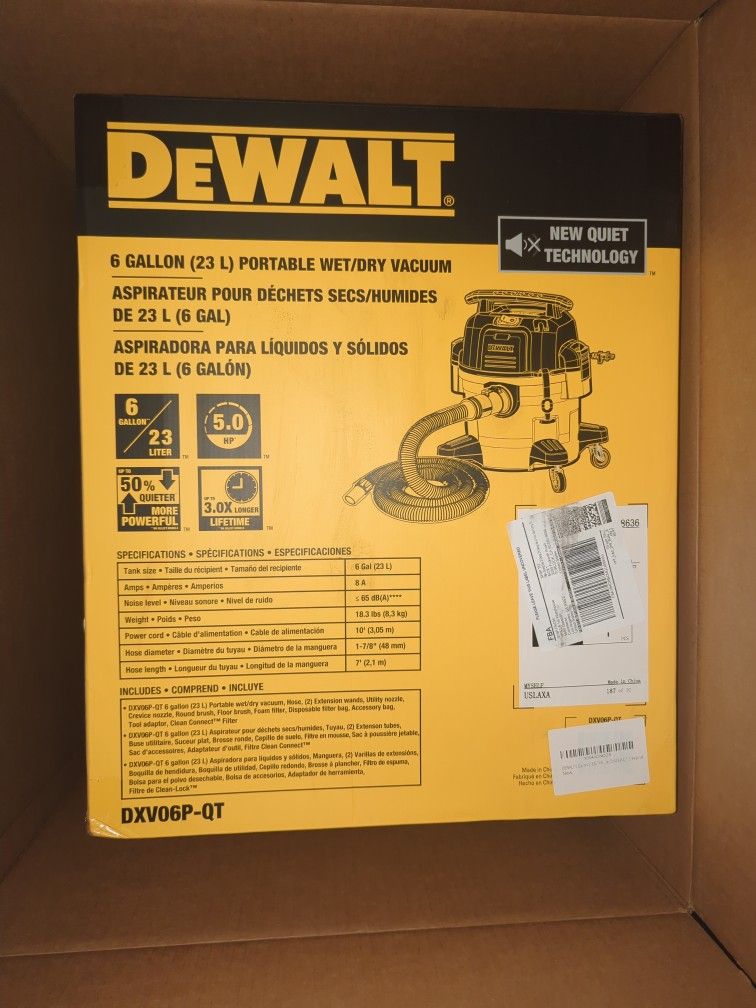 DeWalt 6 Gallon STEALTH SONIC DXV06P-QT Vacuum