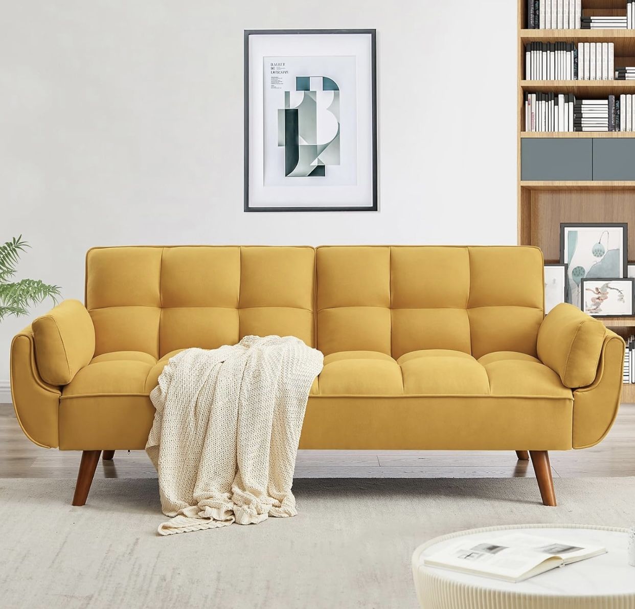 New in box 75.39 IN. Futon Sofa Bed, Convertible Upholstered Couch Sleeper
