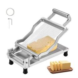 655#Cheese Cutter with Wire, 0.2" Ultra-Thin Cheeser Butter Cutting Blade, Detachable Cheese Slicer Wire, Aluminum Alloy Commercial Cheese Slicer with