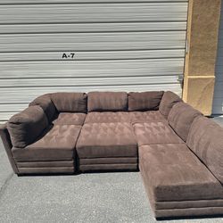7 PC Modular Brown Sectional Couch Free Delivery 🚚 