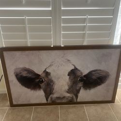 Framed Cow Artwork