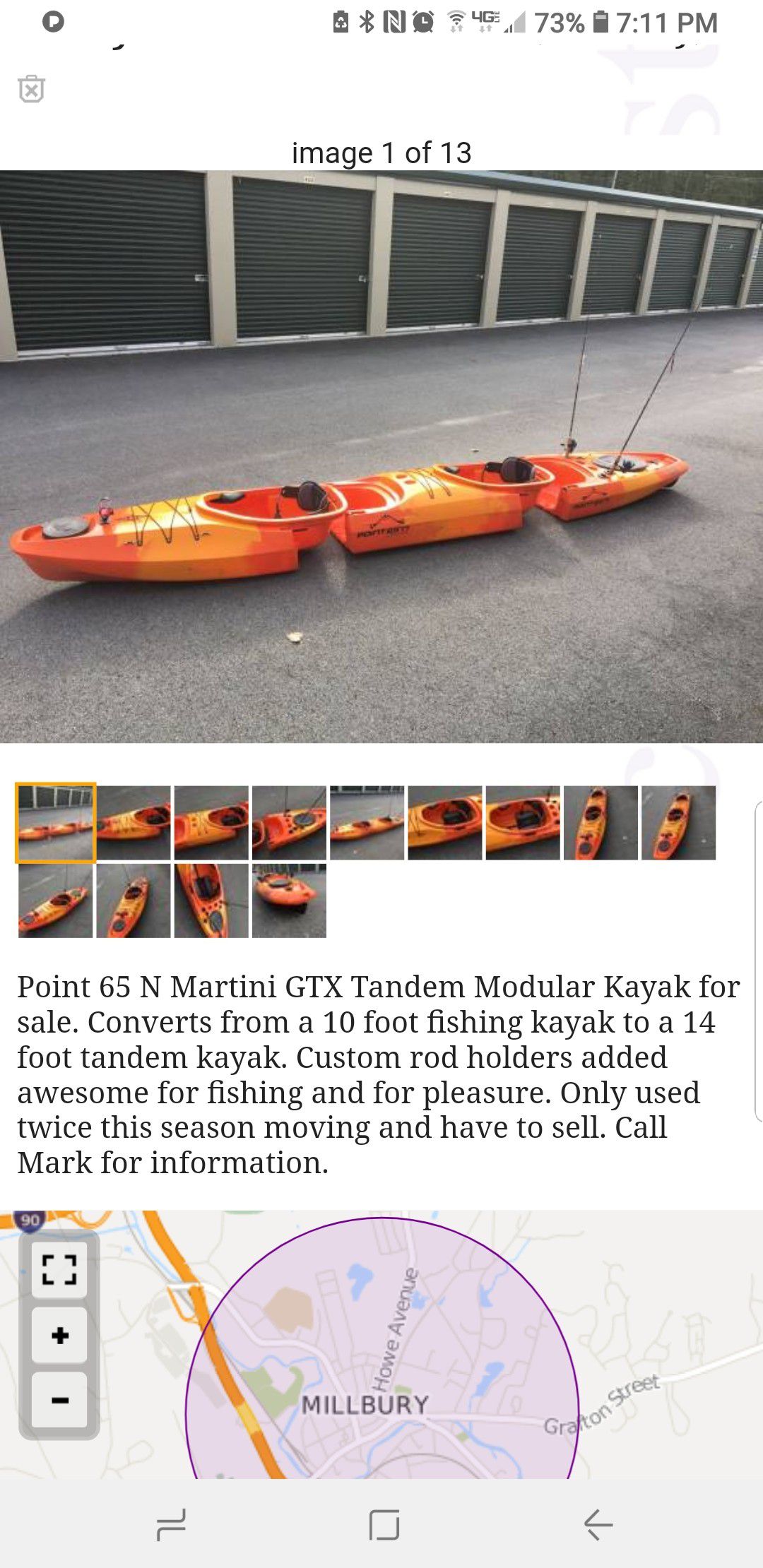 Fishing kayak {contact info removed}