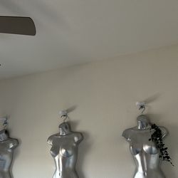mannequin wall decor - x3 metallic silver mannequins 