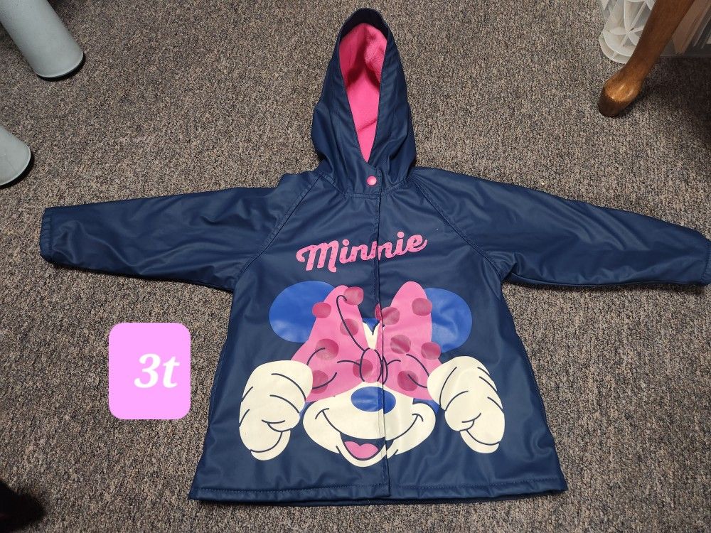 Girls Minnie Mouse Rain Jacket