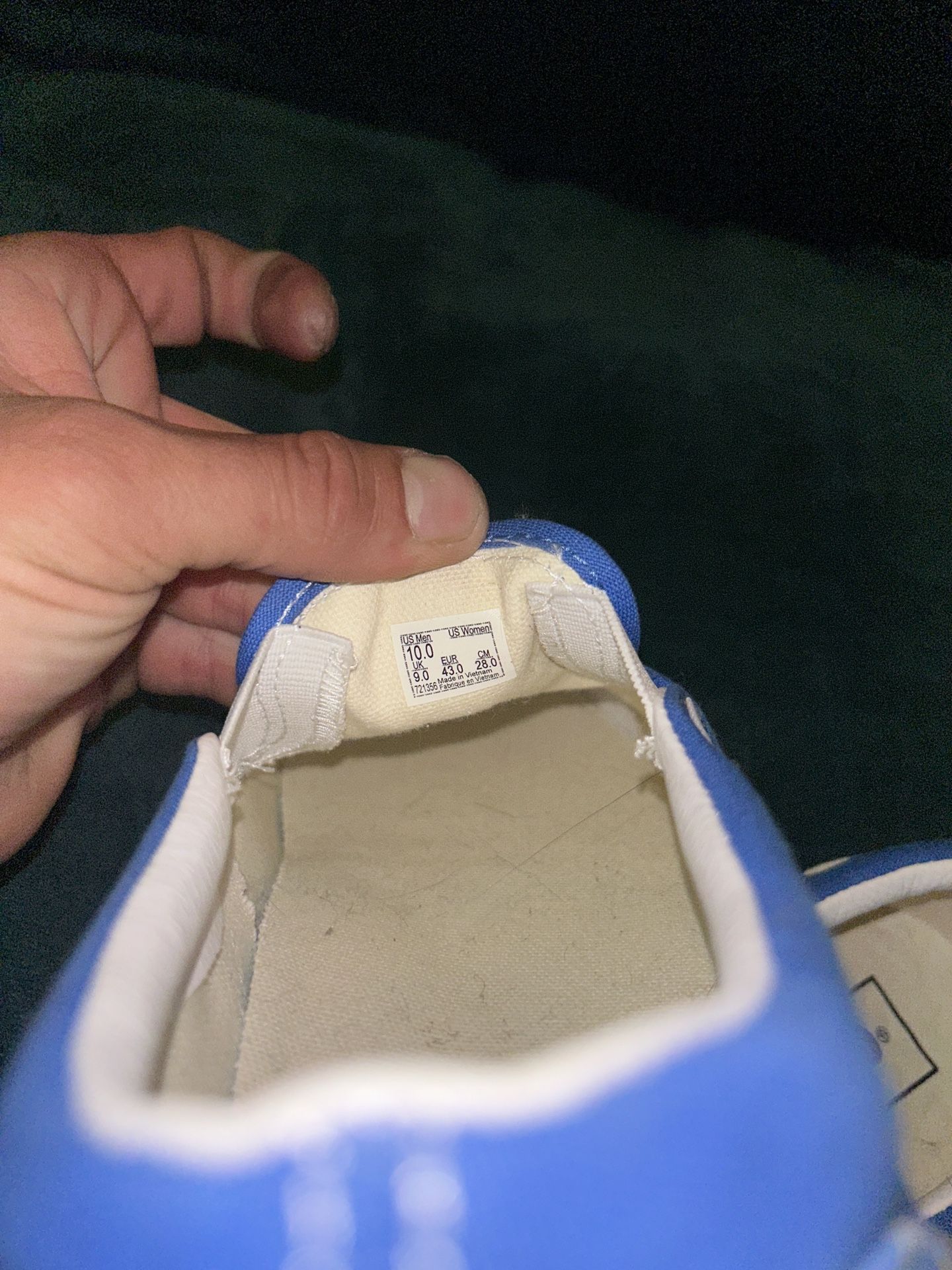 White And Blue Vans Size 10
