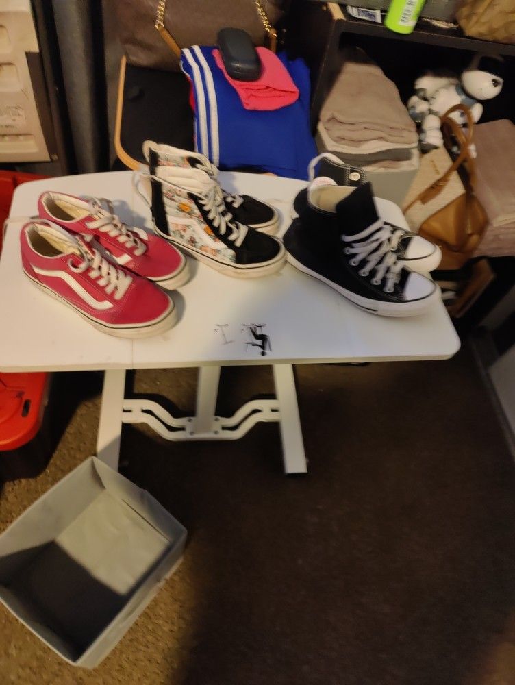 Pink Vans Size 2 Vans With Roses Size 1 Converse Size 7