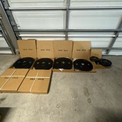 Full Olympic Bumper Plate Set 45/35/25/10/5/2.5  (BRAND NEW IN BOXES)  
