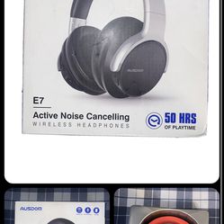 AUSDOM E7 Active Noise Cancelling Headphones,Wireless over Ear Bluetooth 5.0