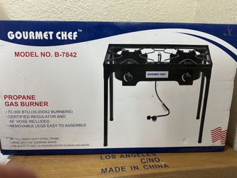Propane Gas Burner Double With Griddle Top