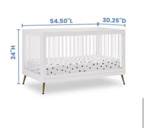 Sloane 4-in-1 Acrylic Convertible Crib - Bianca White with Melted Bronze