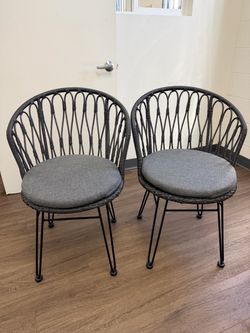 Set of 2- Outdoor Rattan Dining Chair