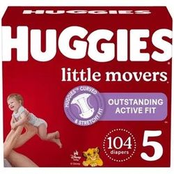 104 Huggies Lil Movers (Size 5)