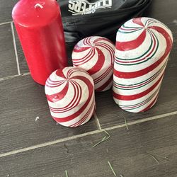 (4) Large Christmas Candles
