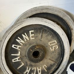 Pair Of 50 Pound Olympic Style Plates With Bumpers  - Jack Lalanne 