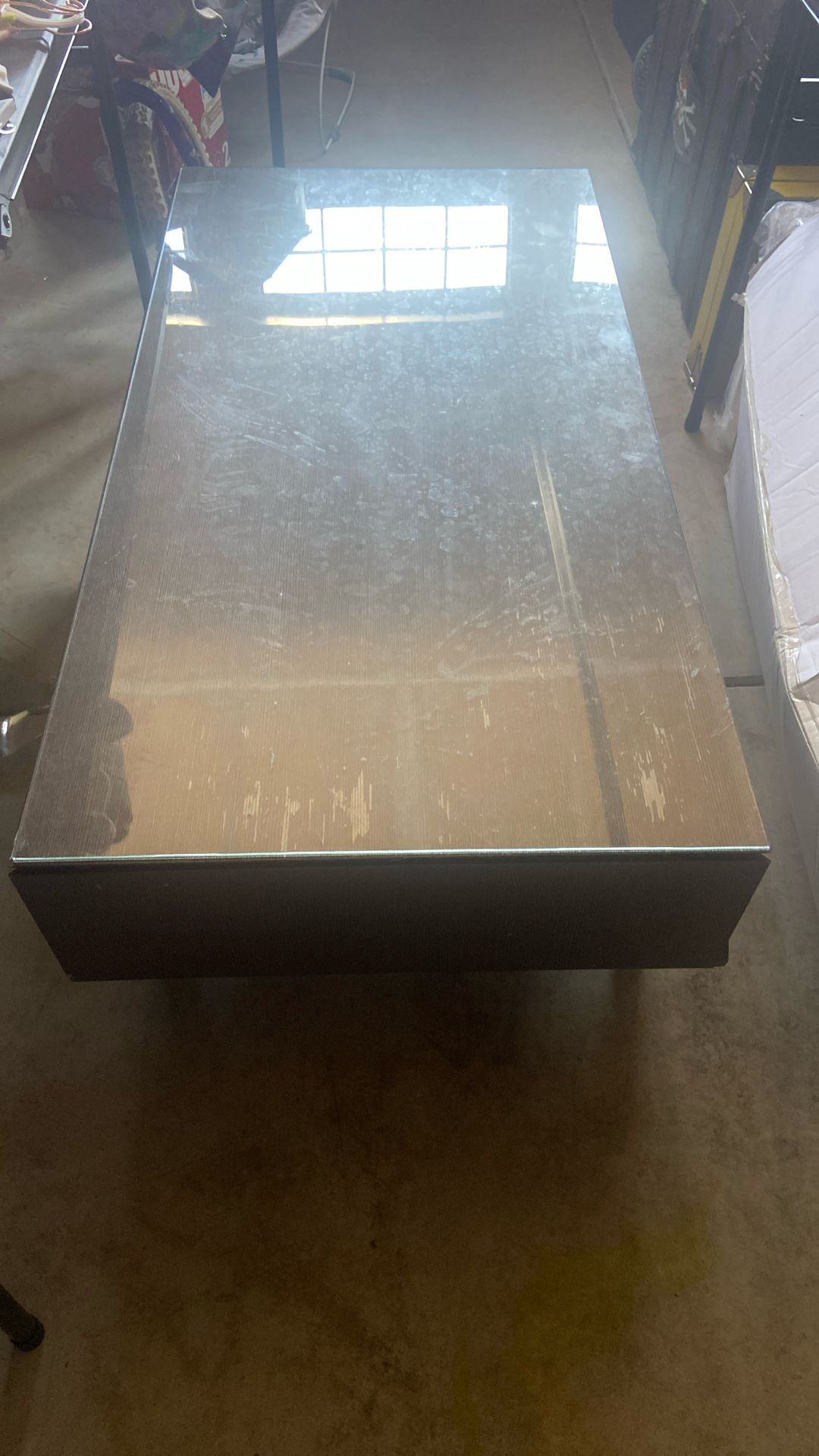 Brown Coffee Table With Glass Top(or Best Offer)